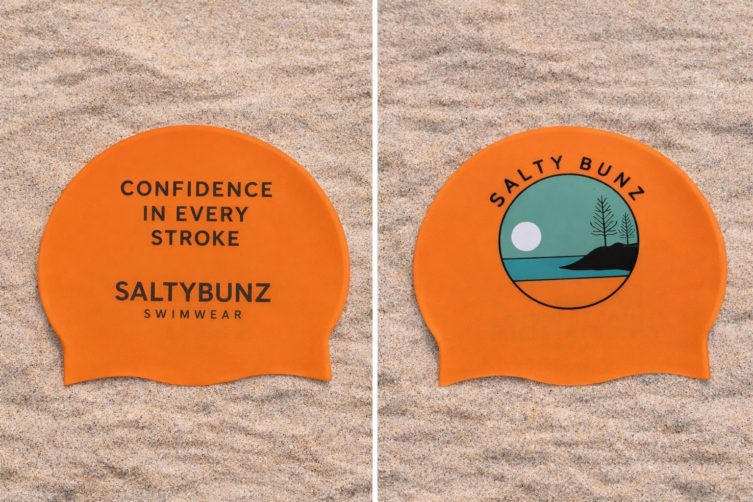 Confidence in Every Stroke ~ Orange ~ Silicone Swim Cap